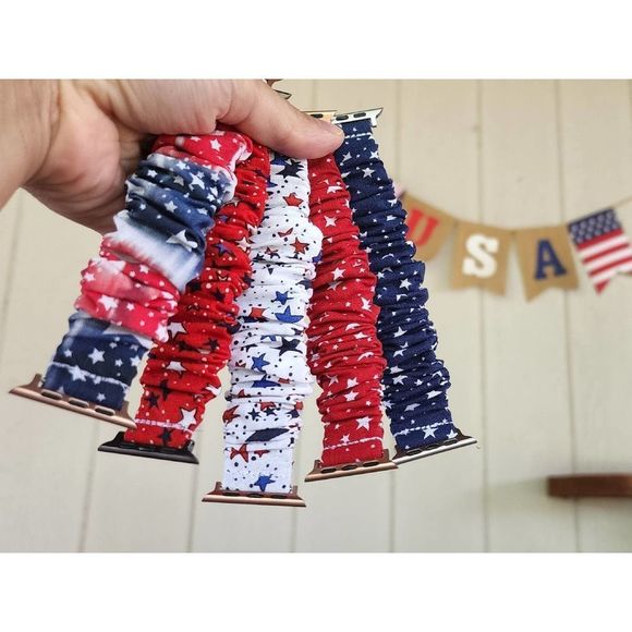 Tie Dye Scrunchies Watch Band for Apple Watch, Fitbit Sense Versa 3 2 1 Lite - Picture 4 of 6